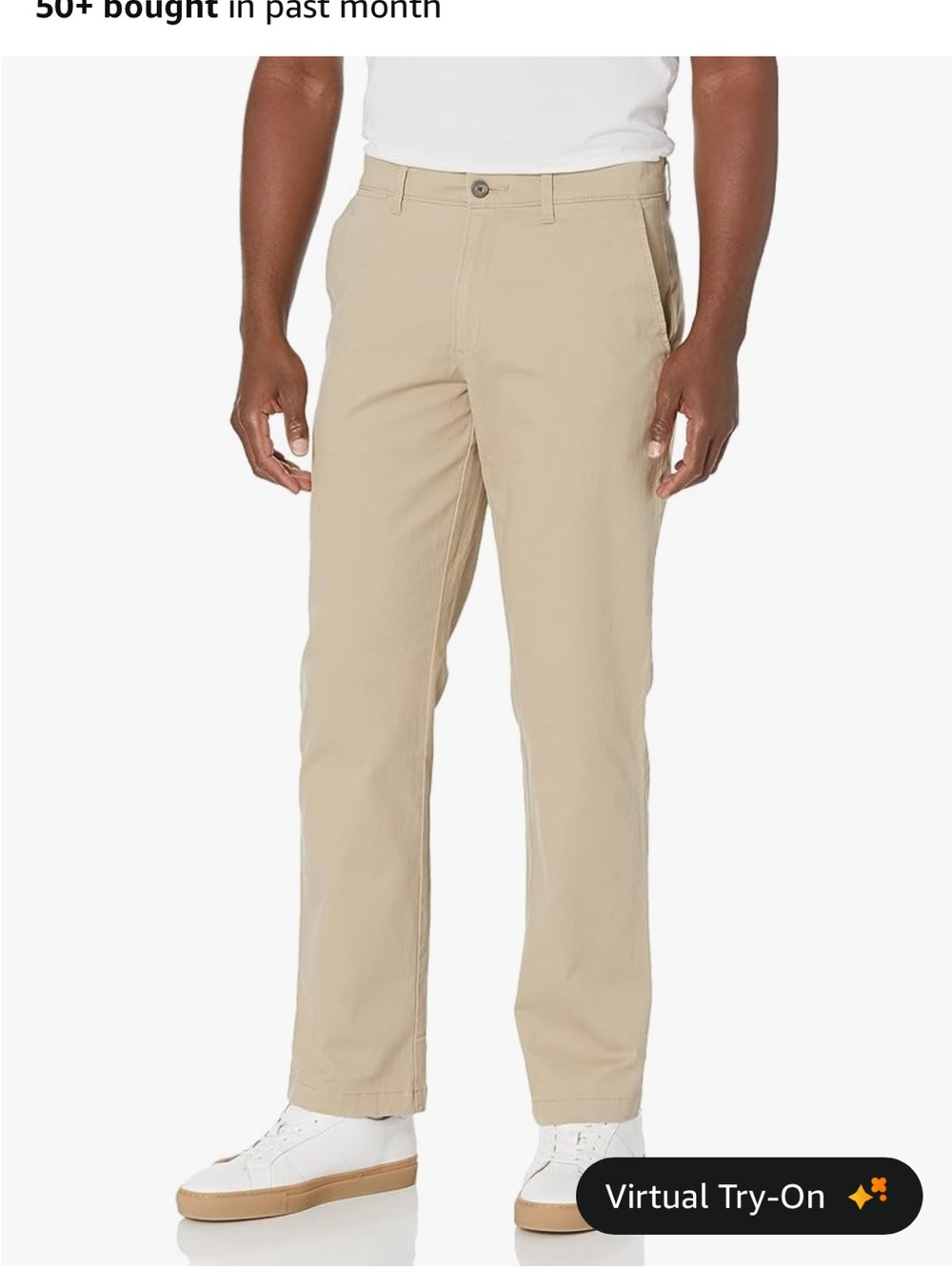 NWT Amazon Essentials Big&Tall Men's Straight Chinos 54W 32L - Khaki